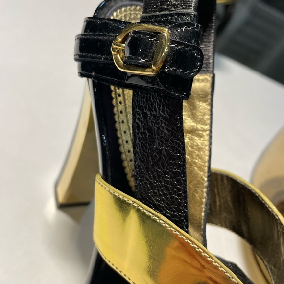 Roberto Cavalli Gold and Black RARE heels 38 - Picture 5 of 6